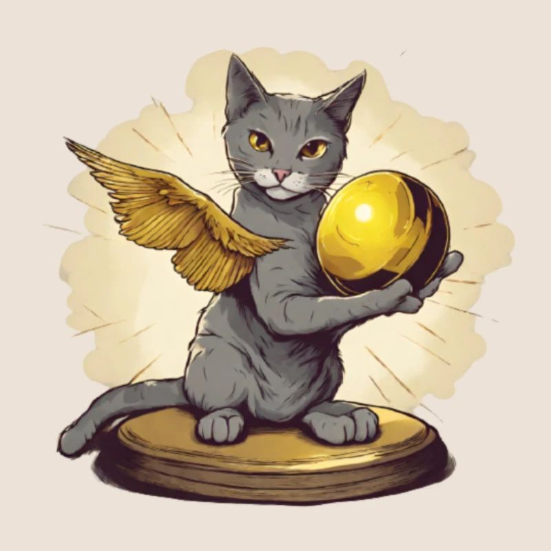 Chat avec le mouchard doré