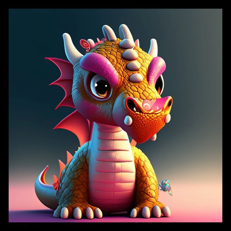 mignon petit bébé dragon drôle