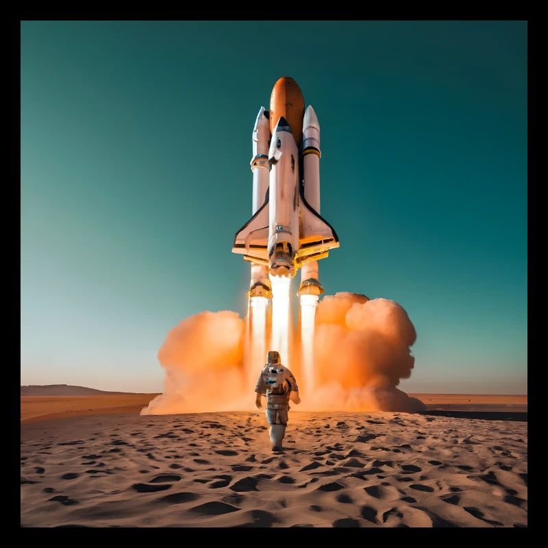 astronaut with rocket