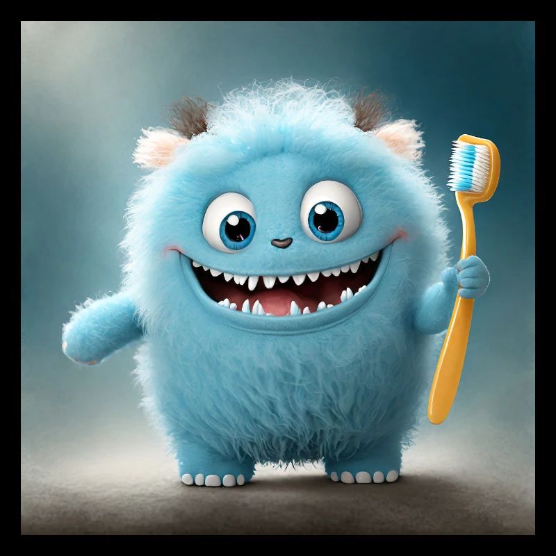 mignon petit monstre moelleux brosse à dents brosse à dents dents