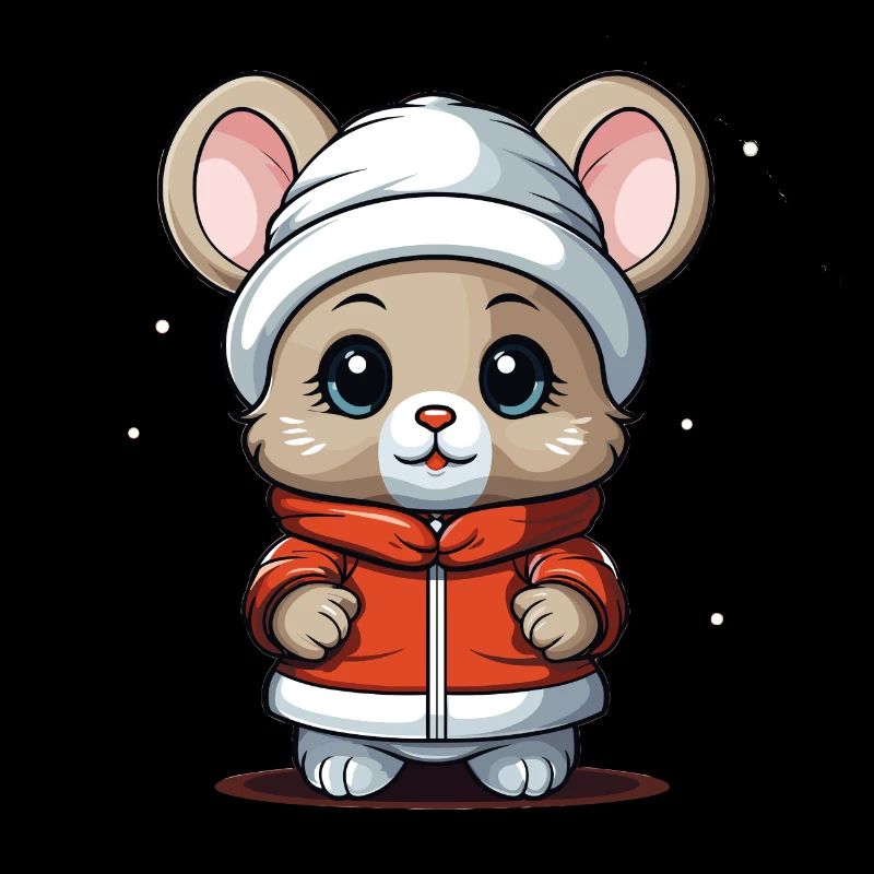 Mouse Christmas Design - Kawaii Style