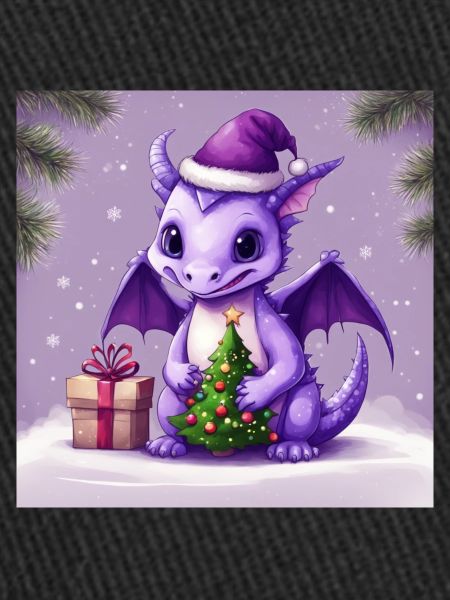 Dragon de Noël violet
