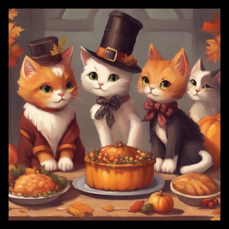 Fête de Thanksgiving des chats