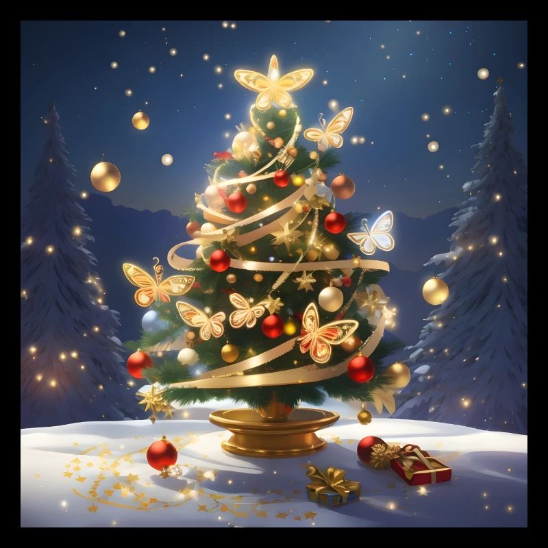 WEIHNACHTSBAUM MIT SCHMETTERLINGEN