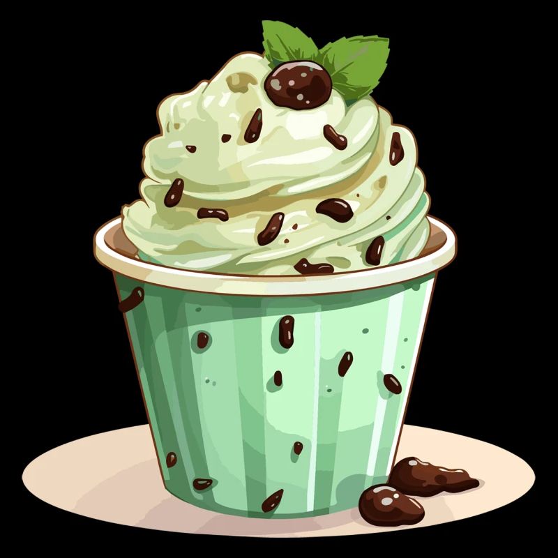 Mint Chocolate Chip Ice Cream Cone