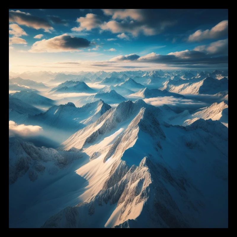Mountain landscape above the clouds