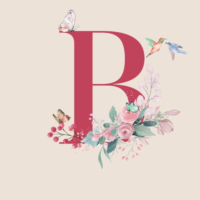 Buchstabe b floral - Geschenkidee