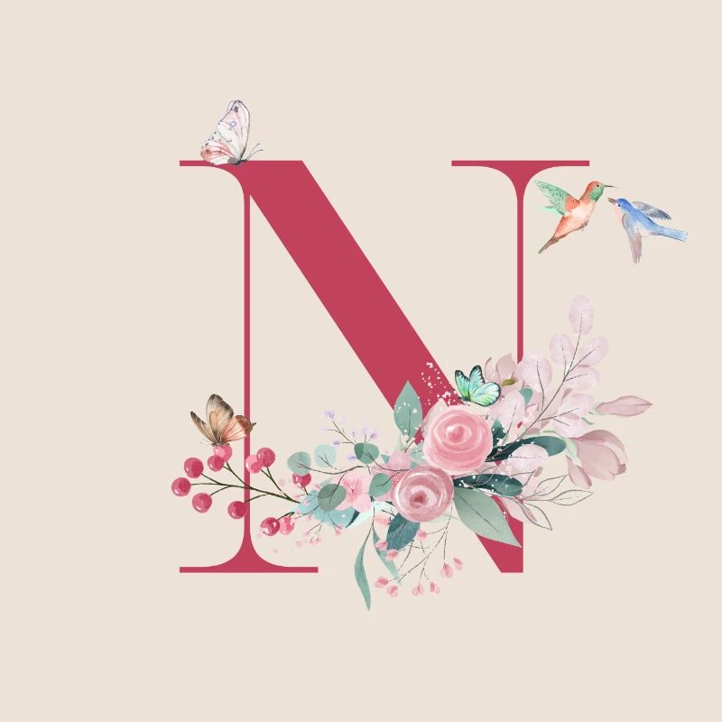 Buchstabe n Blumen - Geschenkidee