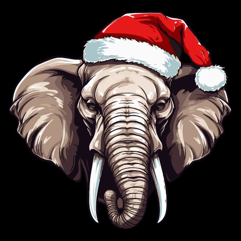 Portrait d’éléphant Noël