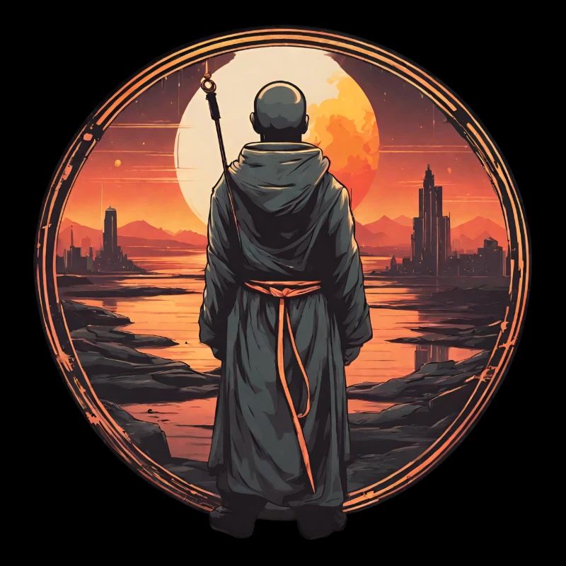 Meditierender Mönch im Tal