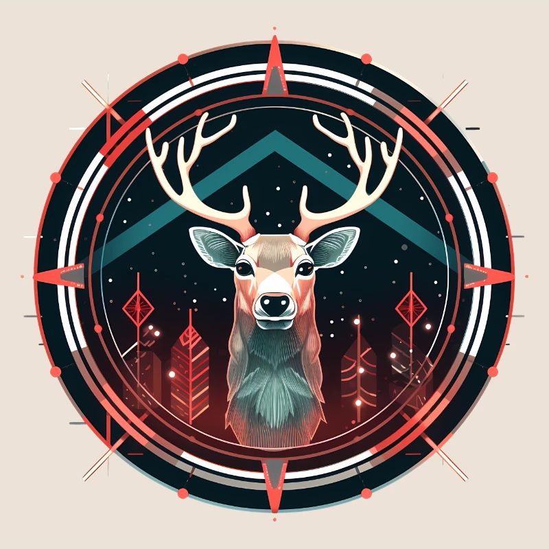 Hirsch in Ornament, Liebeshirsche