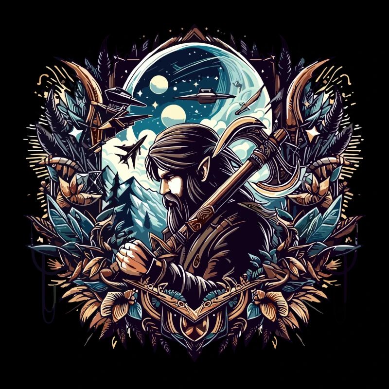 Sword and Hook Pirate Design in Vintage Style