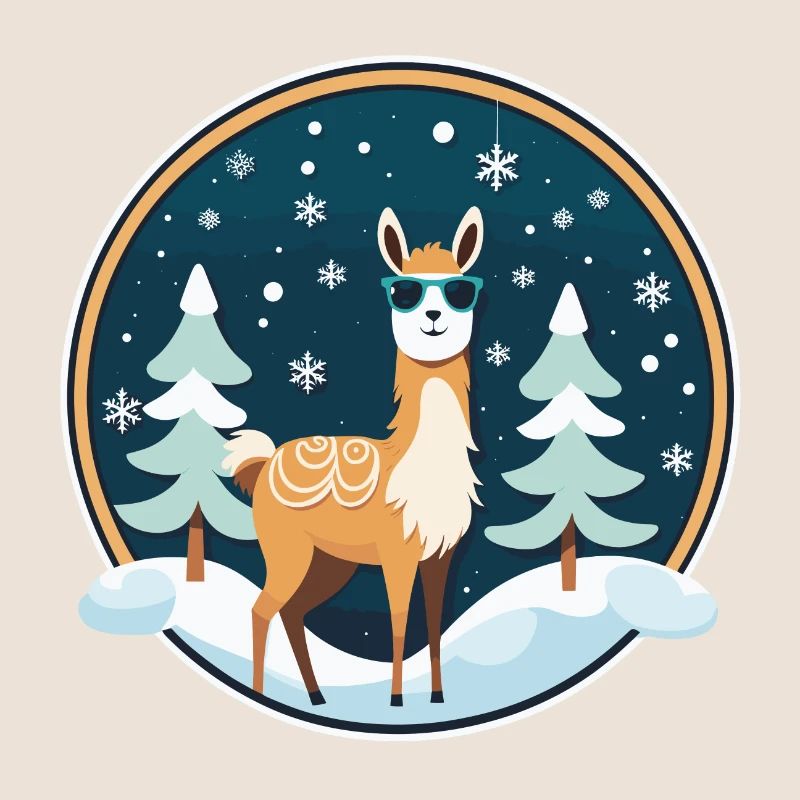Alpaca Christmas Drawing
