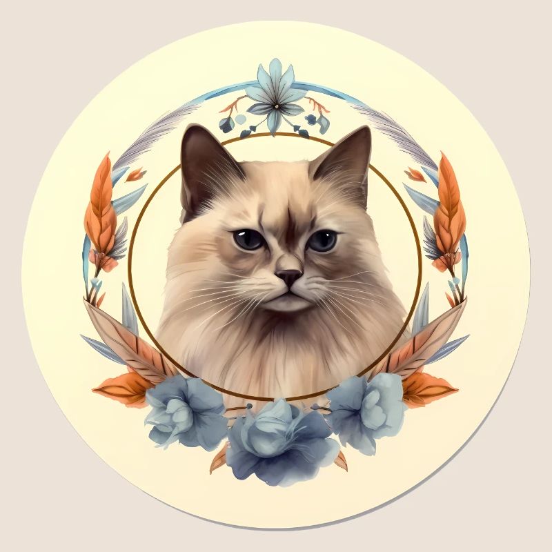 Burmesische Katze Boho Elemente, Katzen