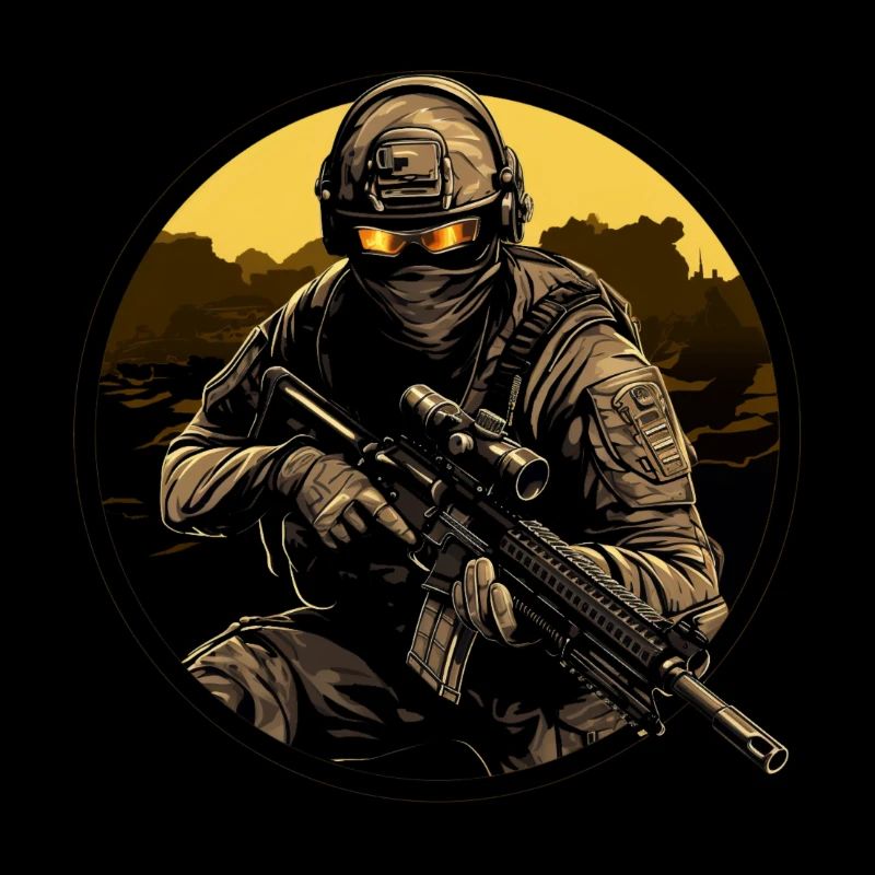 Army Soldier Sniper Soldat Logo
