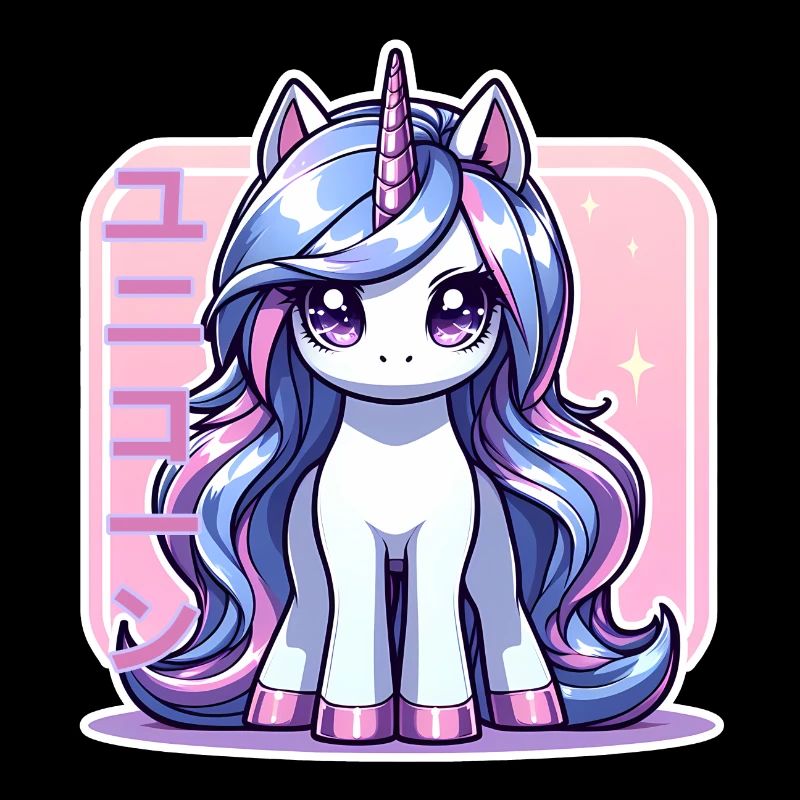 Licorne avec lettrage japonais