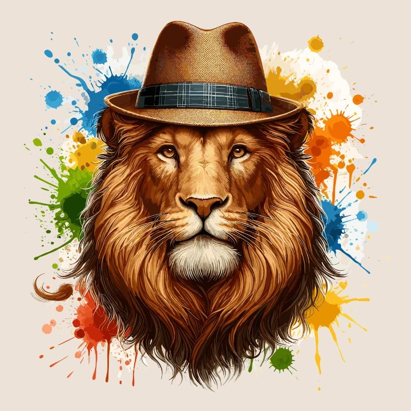 Lion avec chapeau