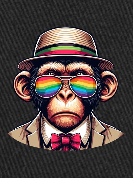 Monkey with rainbow hat