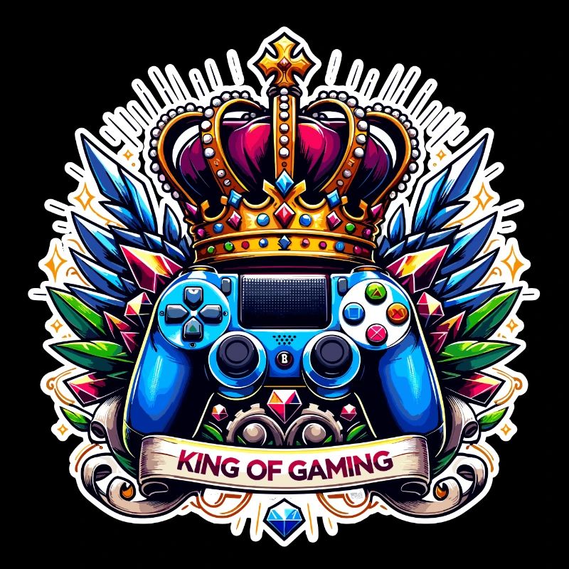 King of Gaming - Controller und Krone Illustration