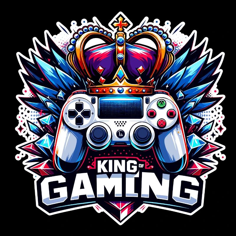 King of Gaming - Controller und Krone Illustration
