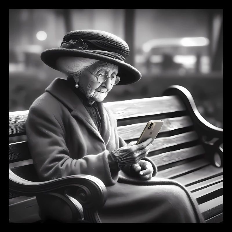 Mamie avec smartphone