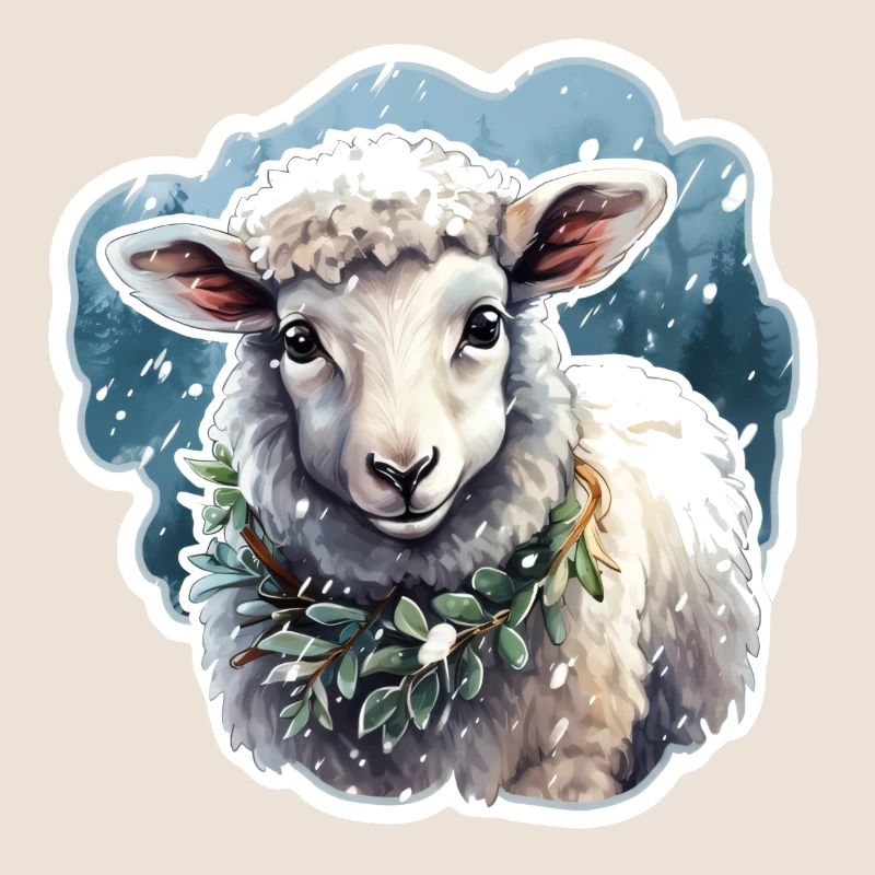 Lamb in the snow