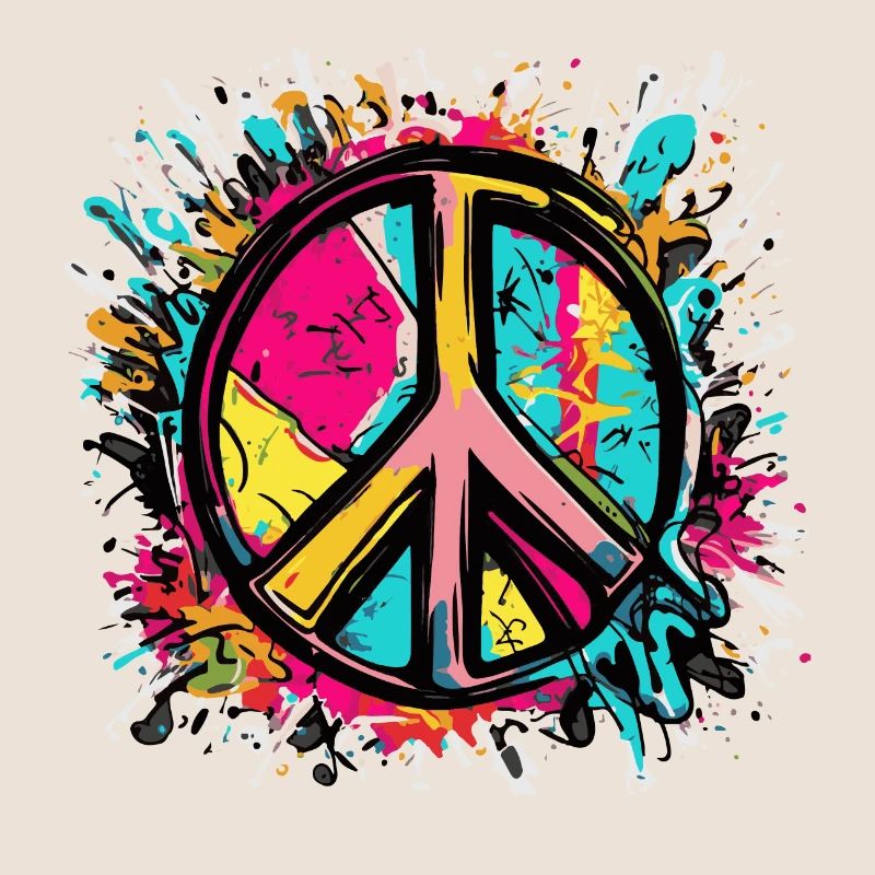 Buntes Peace Zeichen Frieden