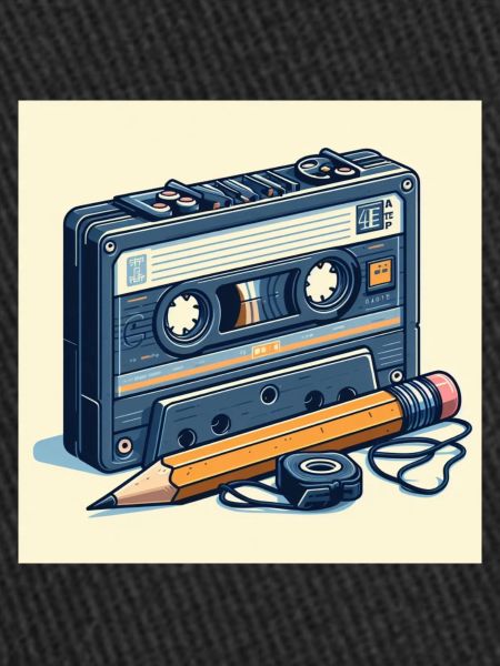 Crayon et cassette