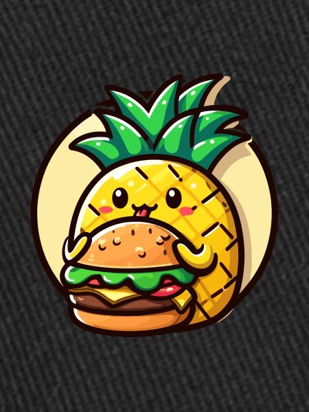 Pineapple eats a burger