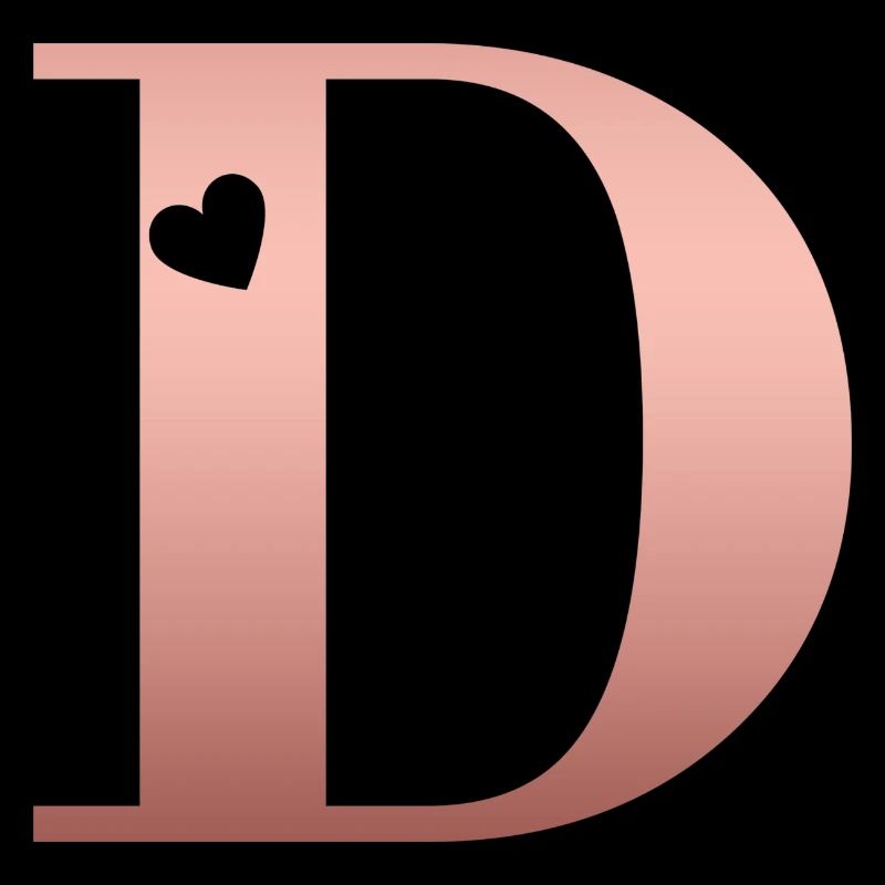 Buchstabe D Roségold