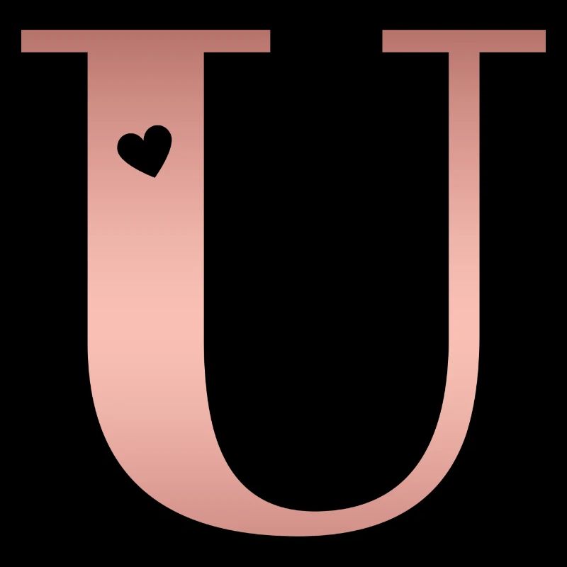 letter U rose gold