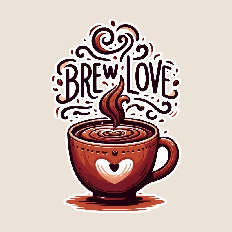 Brew Love - Coffee Cup Illustration