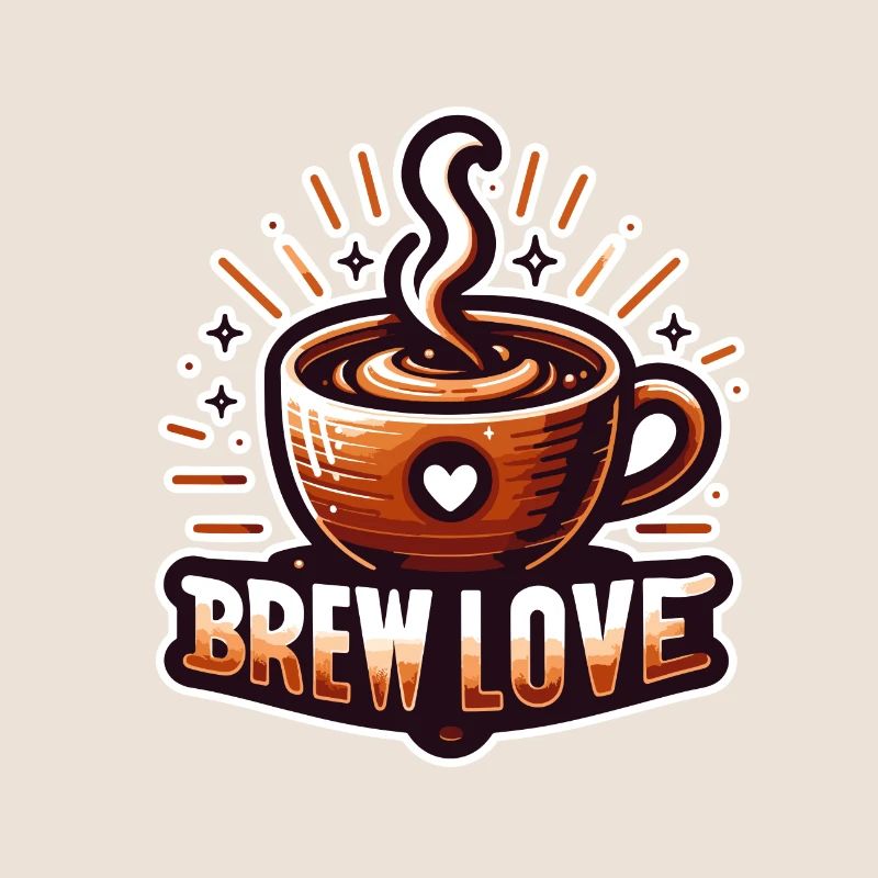 Brew Love - Coffee Cup Illustration