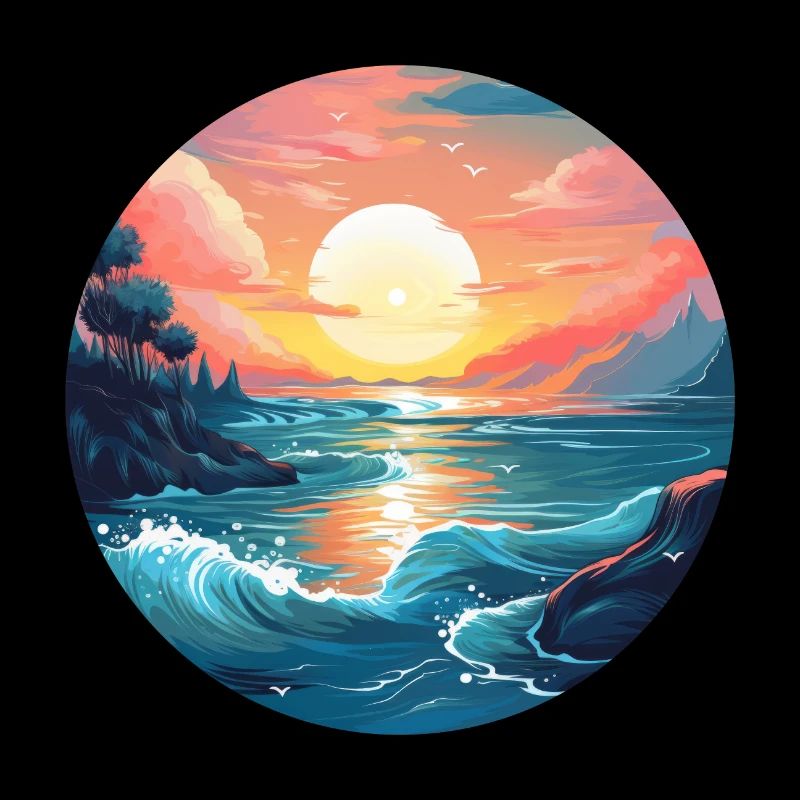 Coucher de soleil sur la mer