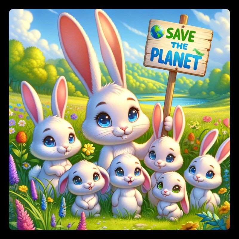 Famille de lapins
