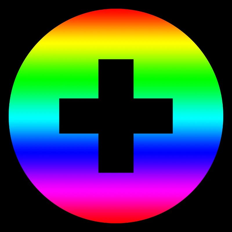 Round rainbow plus cross