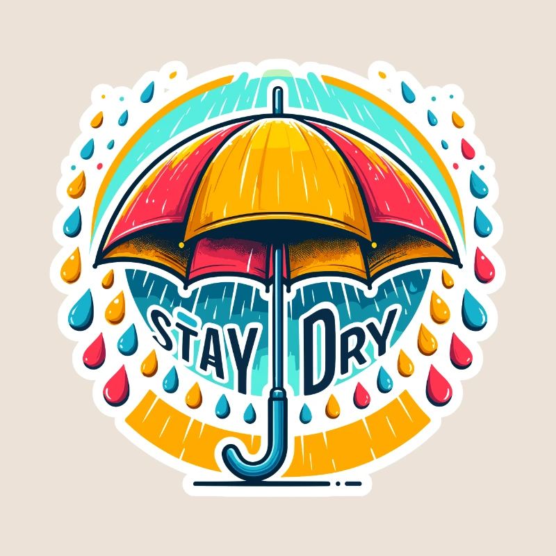 Stay Dry - Regenschirm Illustration