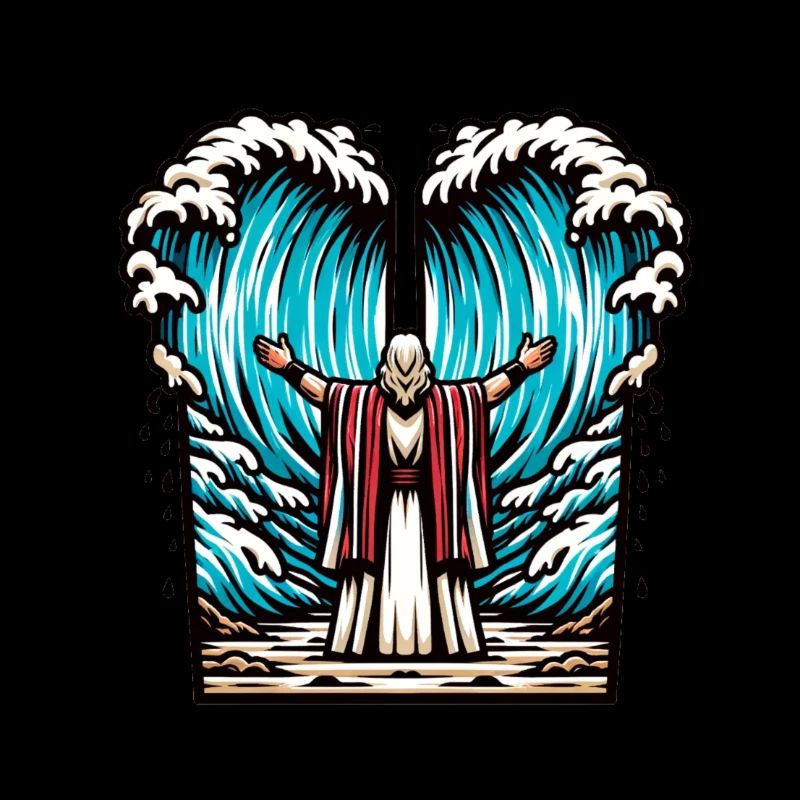 Moses teilt das Meer.