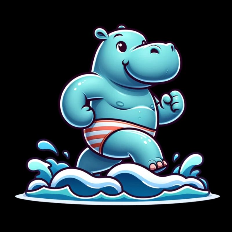 Hippopotame de compétition de natation