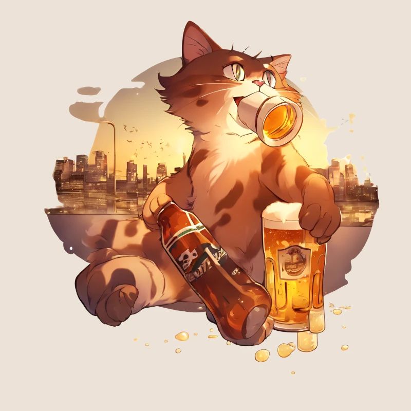Paws & Pints: Katze mit Bier-Tee