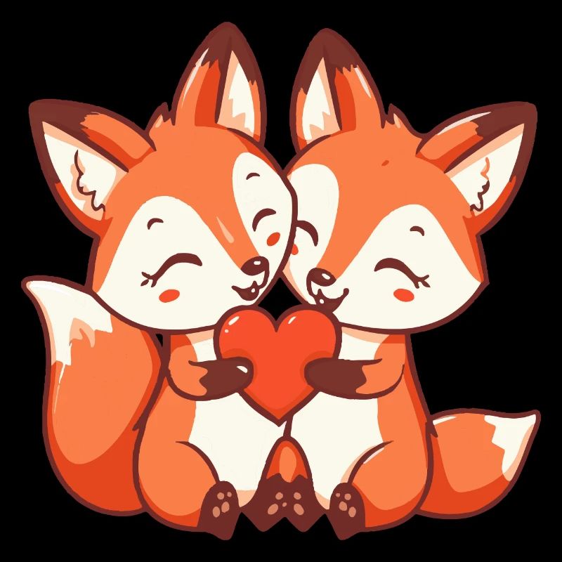 Fuchs Comic Paar Liebe