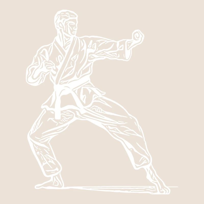 Combattant de karaté en pose de combat