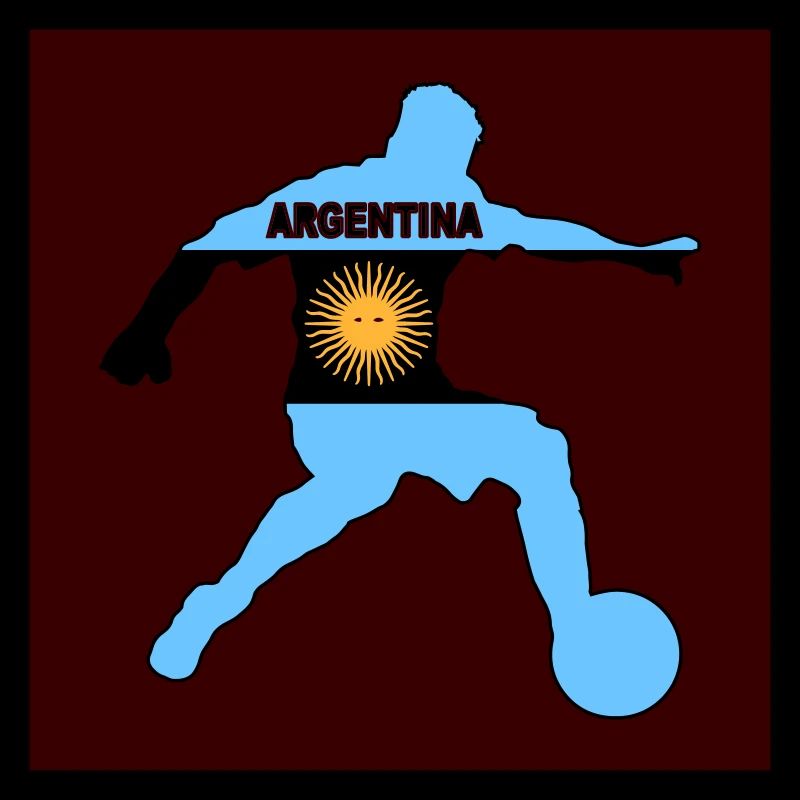 Footballeur argentin avec le drapeau de l’Argentine