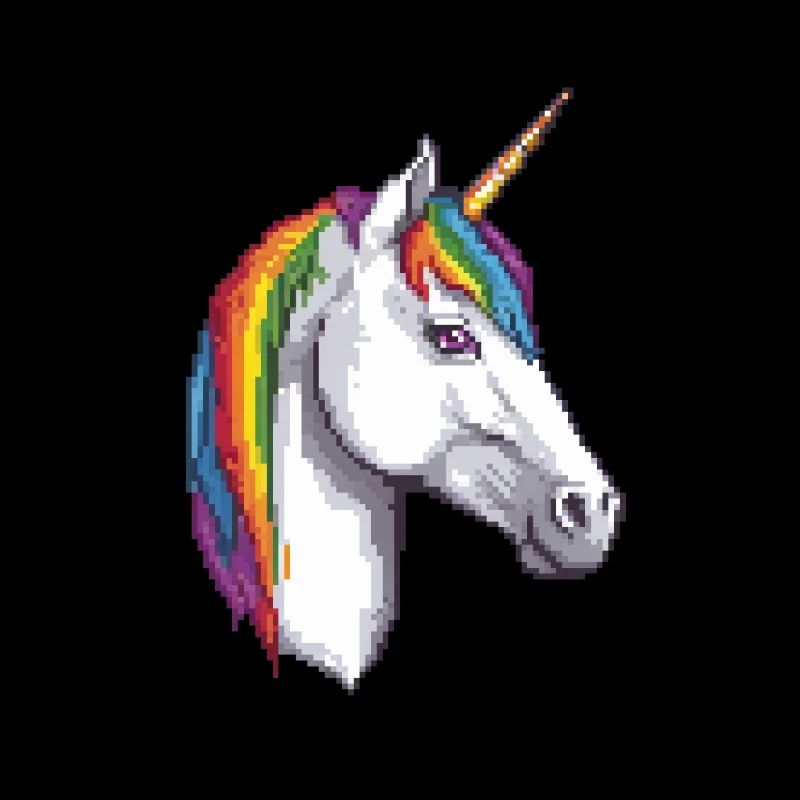 Licorne pixélisée licorne pixel, création mythique