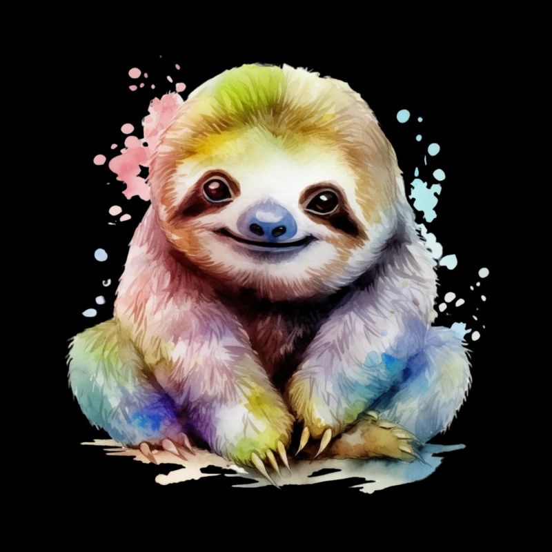 watercolor sloth