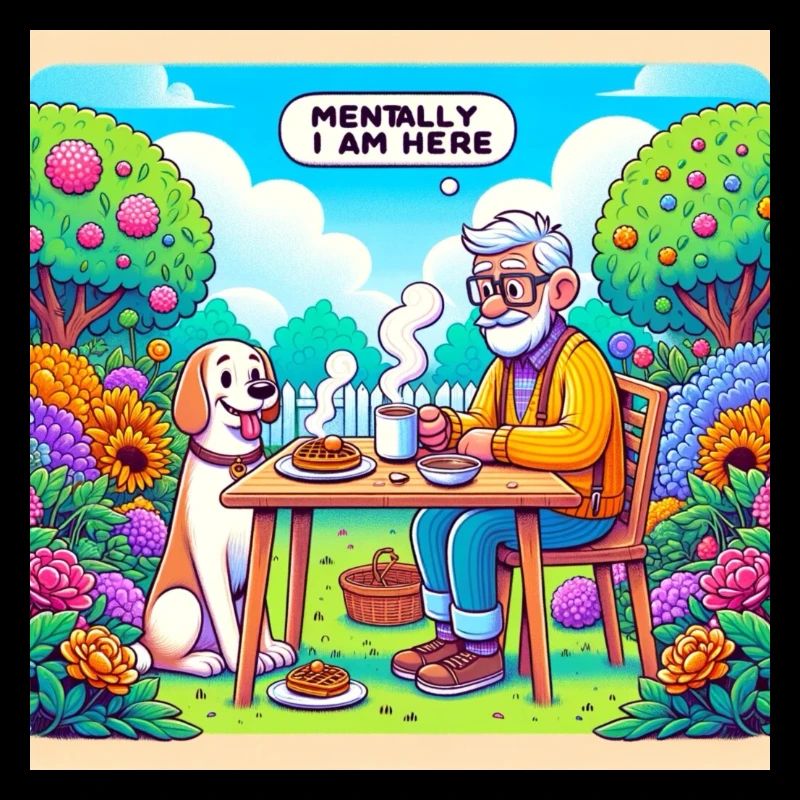 Friedlicher Großvater - mentally I am here