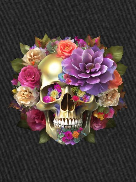 Crâne avec des fleurs