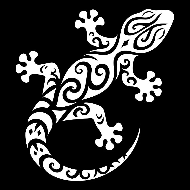 Gecko bébé tribal dans le style de tatouage