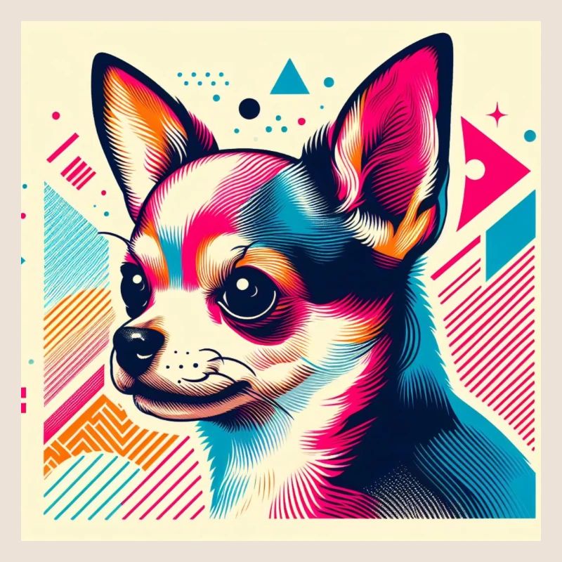 Chihuahua risograph vector style