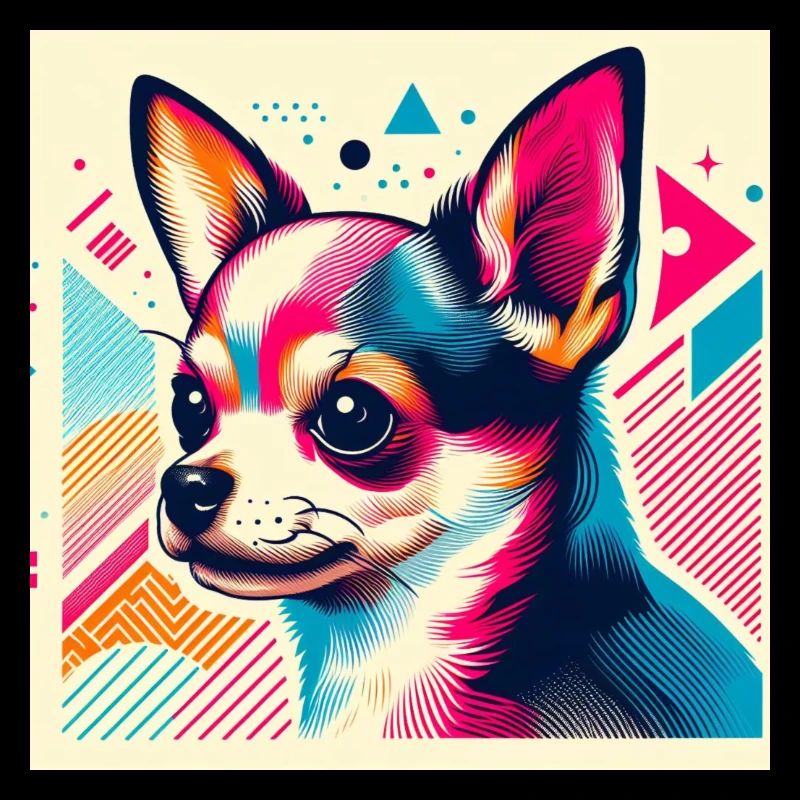 Chihuahua Risographie Vektorstyle